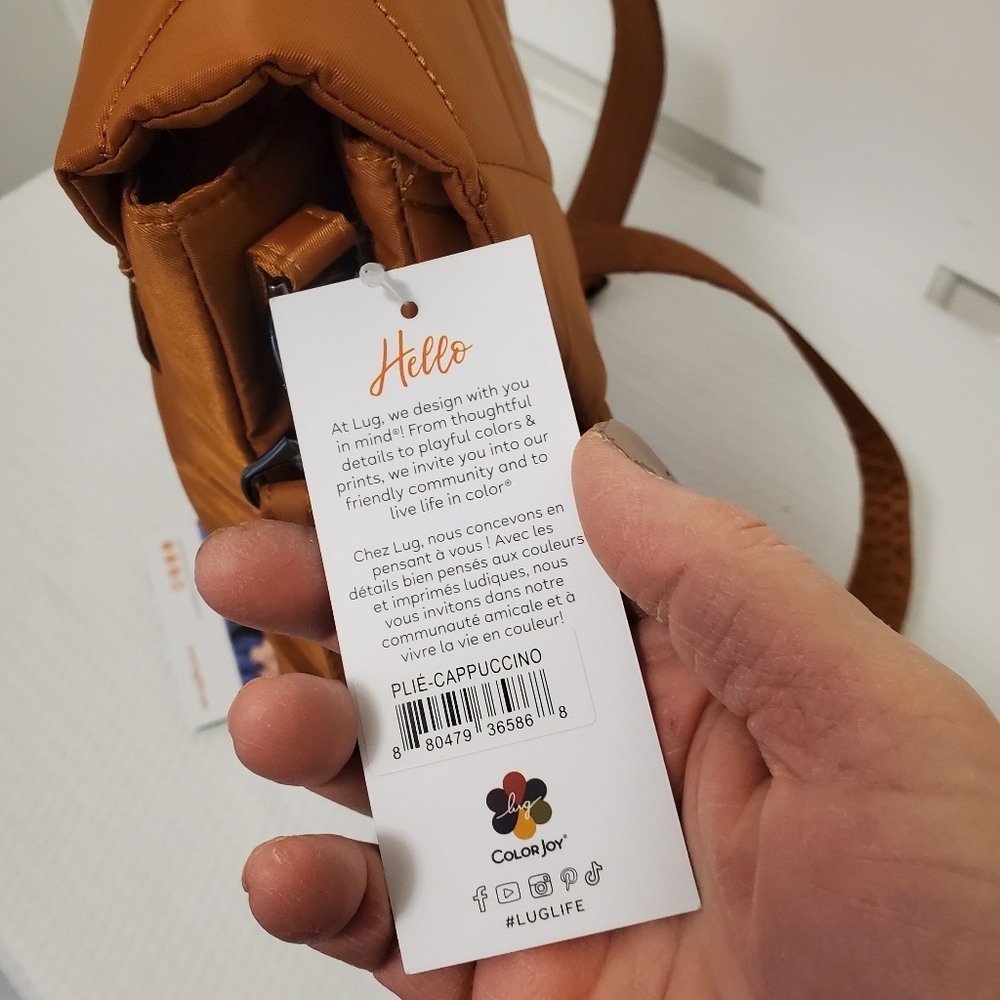NWT Lug Plie Crossbody Bag Cappuccino Color Lightweight Interchangeable Straps - Picture 6 of 12